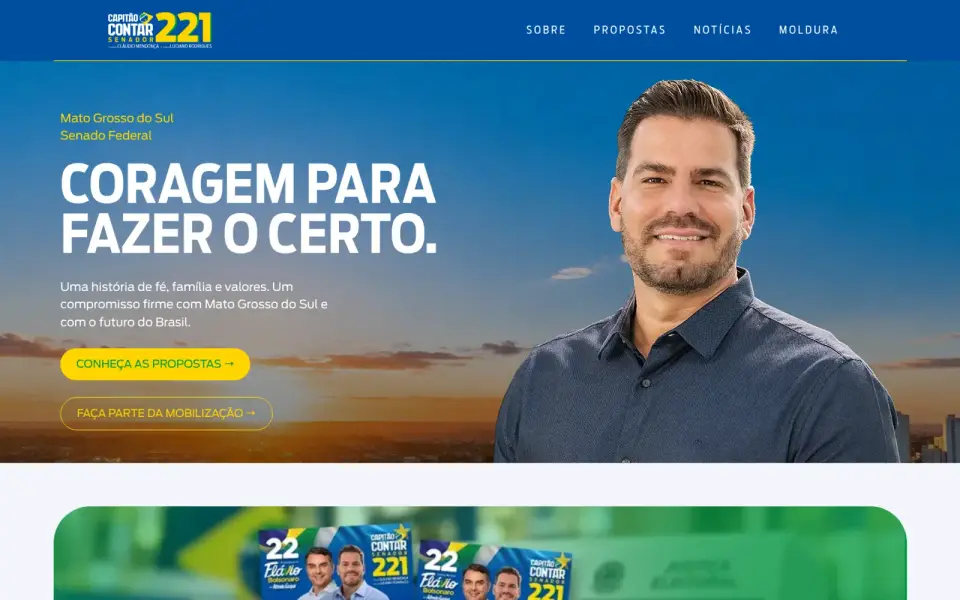 Página inicial do site Capitão Contar 221